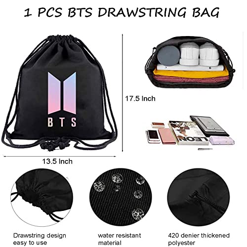 BTS Fans Gift Set for Army, Merch Drawstring Bag Backpack, Face