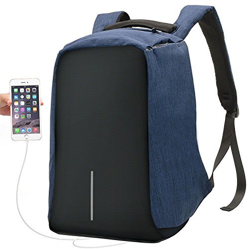 Lightweight Waterproof Laptop Backpack , Anti-theft Duffel Travel Backpack with USB Port Casual Schoolbag for Girls Boys Student Dark Blue