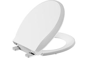 Soft Close Commercial Toilet Seat – 17” Round, Thickened White PP, Quiet Lid, Easy Install & Clean, Never Loosen, Restroom Gr