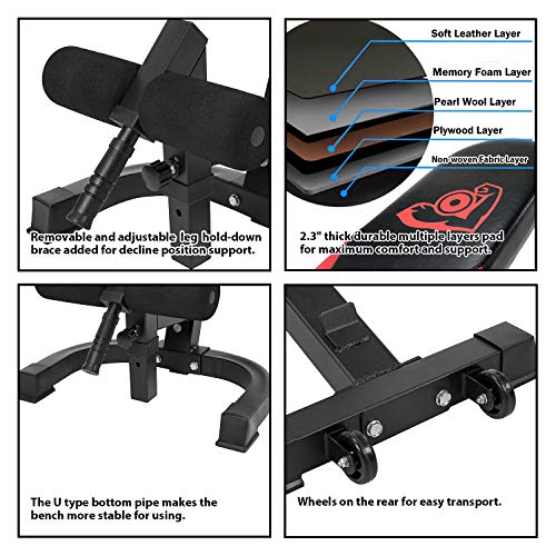 Fitness Power Rack Power Cage Home Gym Equipment Exercise Stand Olympic Squat Cage with LAT Pull Attachment, Multi-Grip Pull-up Bar and Dip Handle (Adjustable Bench 800lbs)