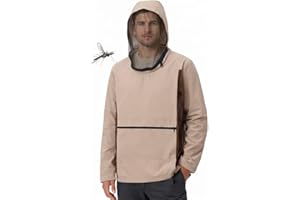 Aventik Guardex Mosquito Jacket with Reflective Strip & Horizontal Zip Pocket – Tear-Resistant Bug Shirt with Detachable Hood