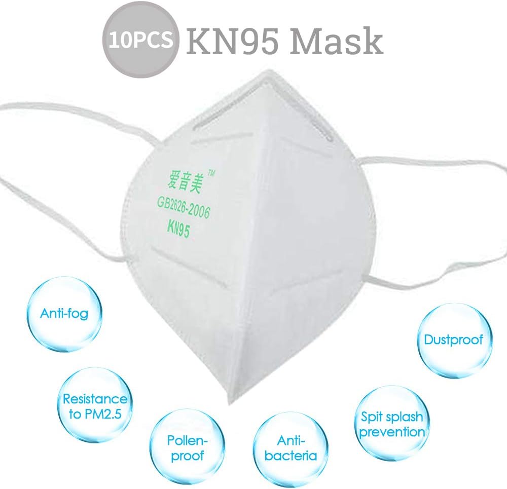LANGSTAR N95 Face Mask high Filtration Barrier Against Virus, Dust, Pollen, Bacteria, Allergies, Paint, Breathable Respirator Mask with Soft Lining and Earloops MAS