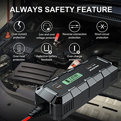 RIIMONE Smart Battery Charger, Trickle Charger and Maintainer