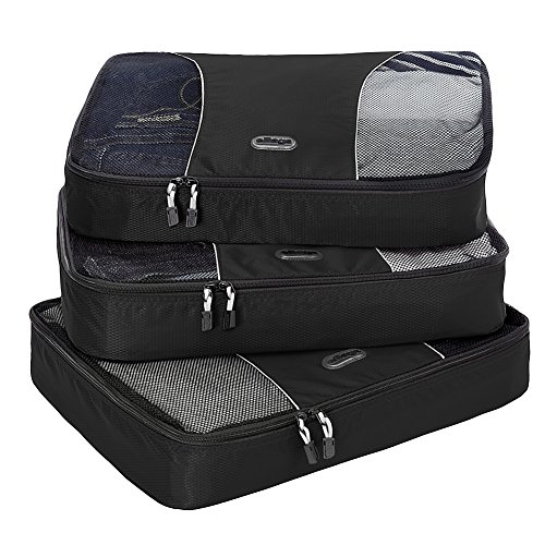 eBags Large Packing Cubes - 3pc Set (Black)