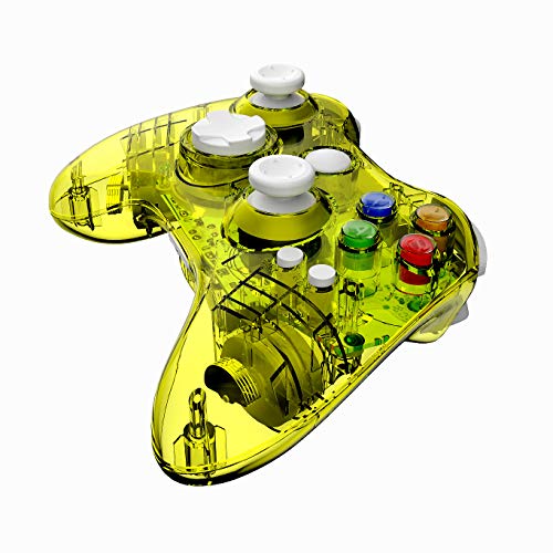Wireless Xbox 360 Controller Console Double Motor Vibration Wireless Gamepad Gaming Joypad (Yellow) - Thumbnail 5