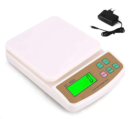 MCP Compact Scale with Tare Function SF 400A with Adaptor 10 kg Digital Multi-Purpose Kitchen Weighing Scale