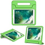 MoKo Case Fit Apple iPad 9.7 Inch 5th/6th Generation (2018/2017)/iPad Air/iPad Air 2 - Kids Friendly Shock Proof Convertible Handle Light Weight Protective Stand Cover, Green