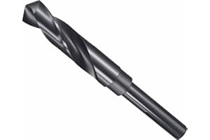 CoCud Drill Bit, 3/4" Cutting Diameter (19.05mm), 1/2" Reduced Shank 3-Flat 4341 HSS Nitriding Black 118° Cutting Angle Bits - (Applications: for Drilling Plastic Wood)