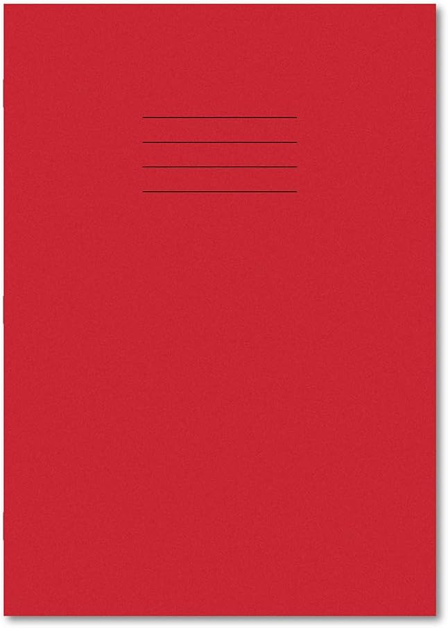 HamelinA4 6 mm Ruled and Margin 80 Pages Exercise Book - Red (Pack of 50)