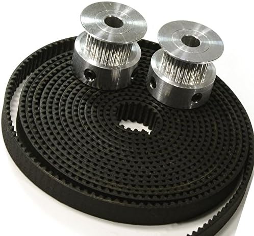Orish 2 Pcs Aluminum Gt2 20t Pulley and 2 Meters Belt for Reprap 3d Printer Prusa i3