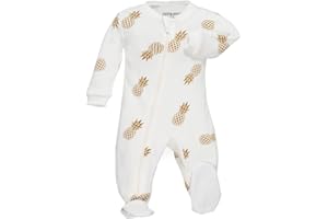 ZIPPYJAMZ Baby Sleepers, Organic GOTS Cotton, Footed Pajamas with Inseam Zipper