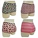 MoDDeals Women's Underwear Panties Plus Size & Reg Size Boy Shorts Microfiber Shadow Stripe 12 Pack