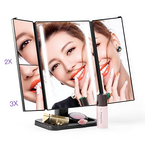 Buy Amico Led Lighted Makeup Mirror, Black Trifold and Compact