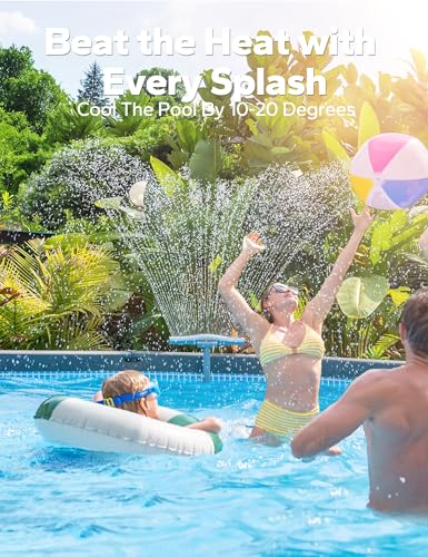 POOLHACKER Original Pool Sprinkler Fountains for Above and In-ground Pools, Adjustable Whale Tail Waterfall Wide Width for Relaxation & Cooling, 10-20 Degrees, Gray