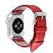 5 Colors for Apple Watch Bands 38mm and 42mm, Fullmosa Jan Calf Leather Replacement Band/Strap for Apple Watch Series 3, iWatch Series 3, Series 2, Series 1, Sport 2015 2016 2017, 42mm Red