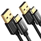 UGREEN USB-C to USB A Cable USB C Charger Type C Fast Charging Braided 2 Pack Compatible for Samsung Galaxy S9 S8 S10 Plus Note 9 8, Nintendo Switch, GoPro Hero 7 6 5, LG G8 G7 V40 V20 V30 G6 (6FT)