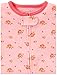 Simple Joys by Carter's Baby Girls' Cotton and Fleece Footed Sleep and Play, Pack of 2, Pink Roses/Yellow Ladybug, 3-6 Months