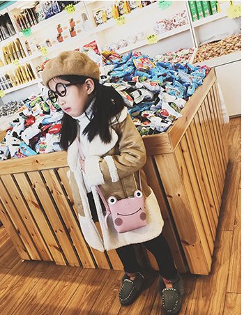 Kids Toddlers Cute Frog Design Mini Shoulder Bags Crossbody Handbags Small Phone Candies Cash Card Tissue Holder Case Purse Clutch Wallet, Great Birthday Christmas Gift for 2-8 Yrs Girls Boys