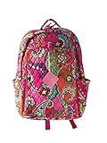 Vera Bradley Laptop Backpack (Updated Version) with Solid Color Interiors (Pink Swirls with Pink Interiors)