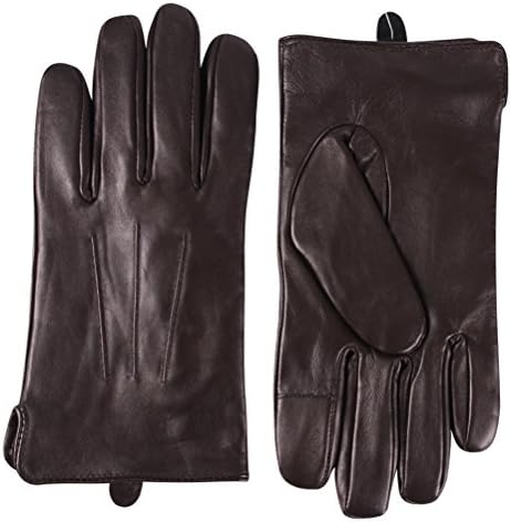 Gloves Men Genuine Leather, Color Inchoice Winter Warm Designer Thin Waterproof Fashion Gloves(XL,Brown)