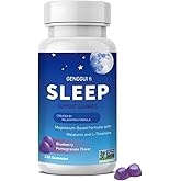SERSANVE Sleep Gummies with Magnesium & L-Theanine | Deep Calmly Melatonin Gummies, Vegan Sleep Support Supplement, Gluten Free | Blueberry Pomegranate Flavor, 120 Count