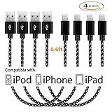 BKlove Lightning Cables Short USB Apple Charging Cord for iPhone iPad iPod Touch - 4 Piece