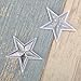HOUSWEETY 10pcs Silvery Star Embroidered Iron On/Sew On Badge Applique Patch
