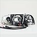SPPC Headlights Halo Chrome Assembly with LED Halo Rings for GMC Sierra - (Pair) Driver Left and Passenger Right Side Replacement Headlamp