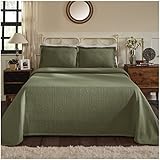 Superior 100% Cotton Medallion Bedspread with Shams, All-Season Premium Cotton MatelassÃ© Jacquard Bedding, Quilted-look Floral Medallion Pattern - Queen, Sage