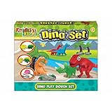 Dinosaur Dough Play Set - Boys Creative Toys - Includes 4 Colours Of Dough, Dinosaur Moulds + Accessories