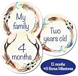 Monthly Baby Stickers – Unisex Milestone Stickers or Scrapbook Photo Keepsake - Strong Adhesive Non-Toxic Month Sticker Design – Gender Neutral Baby Shower Gifts Perfect for Girl or Boy by Mayula