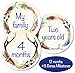 Feather Baby Monthly Milestone Stickers (Set of 20) - Baby Boy or Baby Girl Month Stickers - Great Shower Registry Gift or Scrapbook Photo Keepsake