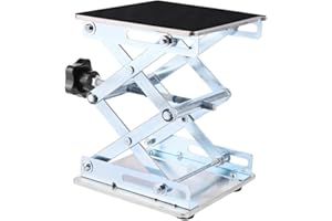 GIXCEL RC Car Work Stand, All-Metal Adjustable Repair Maintenance Lift Station for 1/5, 1/7, 1/8, 1/10, 1/12 Scale RC Cars, Stainless Steel Lift Platform with Anti-Slip Base