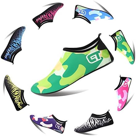 LUUB Men and Women’s Quick-Dry Sports Barefoot Water Skin Shoes Aqua Socks For Beach Pool Sand Swim Surf Yoga Water Aerobics,WS01,Green,44.45