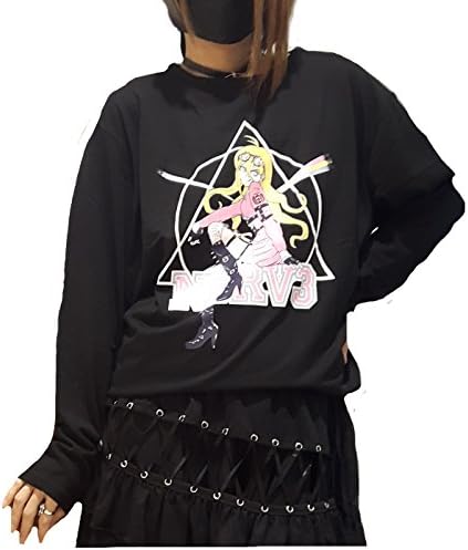 Hippies Women's Tshirts Tee Danganronpa Anime Kawaii harajukukei One Size DRLH-00132-blk