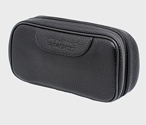 Eline portable pipe pouch leather pipe tobacco pouch/bag for holder 2 pipe black color