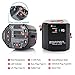 Zoppen International Travel Adapter Dual-USB Charging Port Wall Charger, All-in-one Universal Plug (US UK EU AU/CN) w/Worldwide Outlet/Schuko & AC Socket - Safety Fuse and Surge Protector, Black
