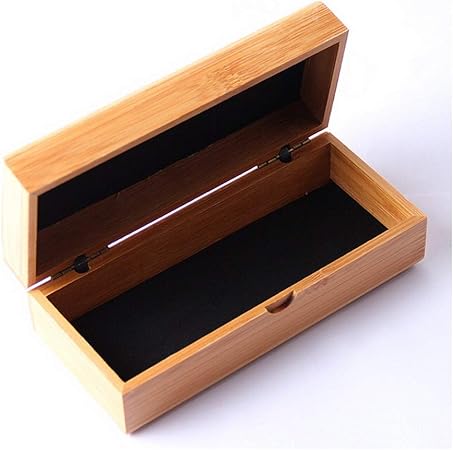 Caja de almacenamiento de gafas de sol Caja de vidrios de bambú natural hecha a mano