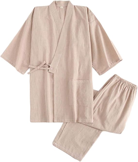 Amazon ケヤカ Keyaka 作務衣 レディース 浴衣 甚平 寝巻き 綿 前開き 無地 上下セット ポケット付き 全5色 パジャマ 婦人服 部屋着 寝間着 ルームウェア 風呂上り ホテル ねまき 旅館 作業着 おしゃれ 甚平 通販