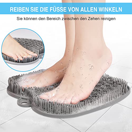 HONYIN Large Foot Brush Foot Washer Bath Massage Pad with Non-Slip Suction Cups - Cleans, Exfoliates, Massages Your Feet Without Bending, Foot Circulation & Relieves Tired Feet (28 x 28 cm)