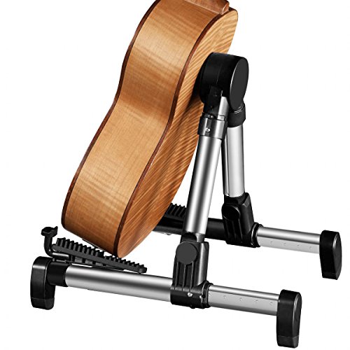Flexzion Guitar Stand Folding Adjustable A-Frame Floor Portable Instrument Stand Rack Holder for Acoustic Electric Classical Guitar and Bass, Violin, Ukulele, Banjo, Mandolin Portable Lightweight