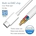 USB-C Digital to 3.5mm Headphone Audio Adapter, Type-C for ipad Adapter Aux Converter Realtek DAC Hi-res Chipset with Google Pixel 3 2 XL Headset for Samsung Huawei Adapter Sony Xperia XZ3- Whitethumb 3