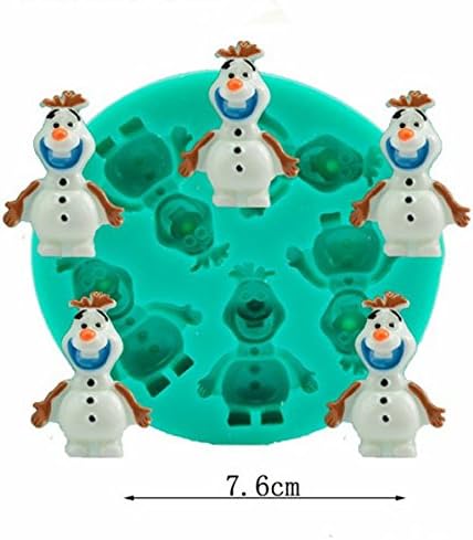 Olaf Frozen Sparkle Silicone Fondant Mold 5 Pcs Set