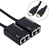 HDMI Extender Over RJ45 CAT5e CAT6 Cable UTP LAN Ethernet Balun Extender Repeater Cable-1080P 3D-30m