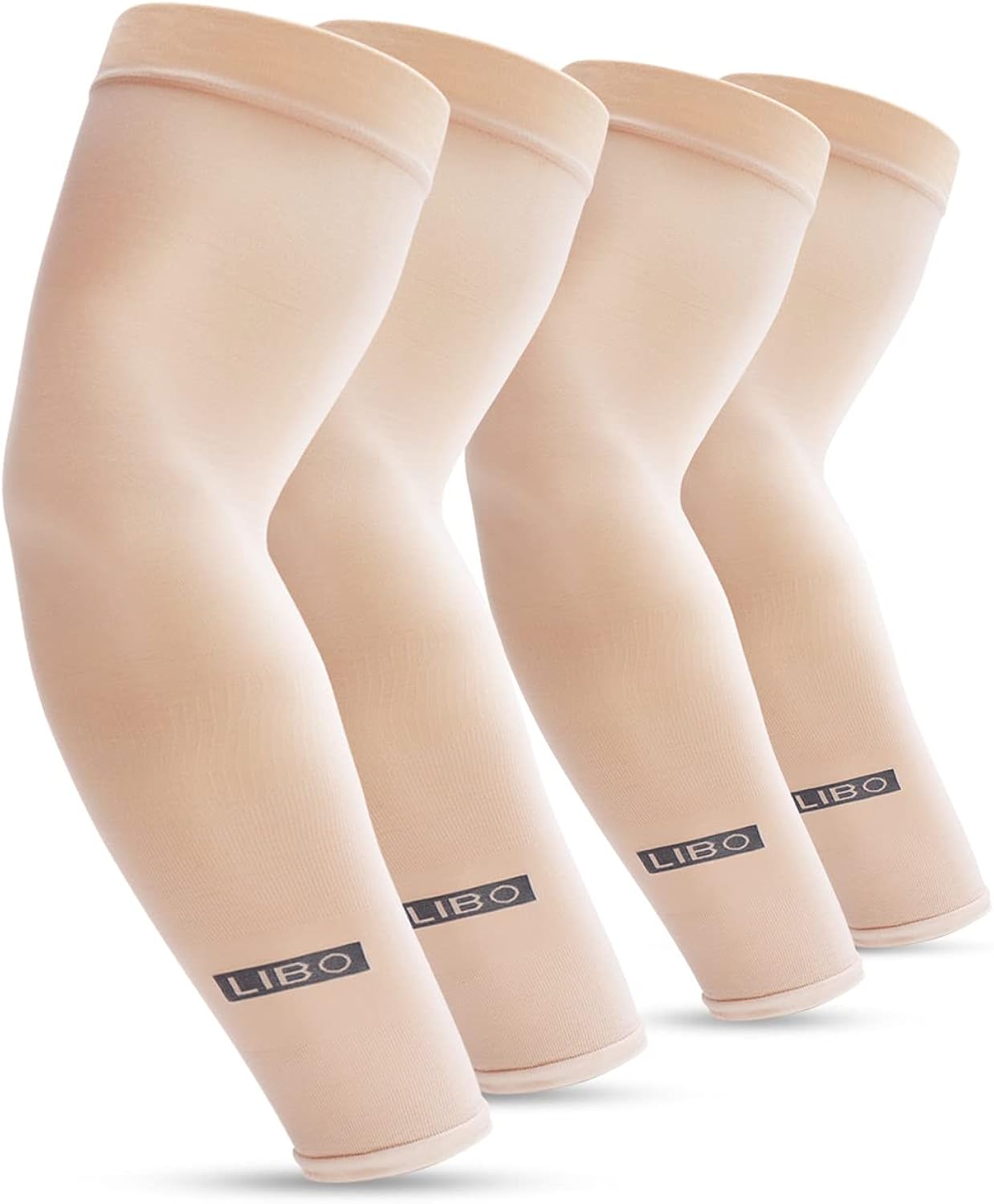 Amazon Com Libo 2 Pairs Uv Sun Protection Arm Sleeves For Men Women Thicker Tattoo Cover Cycling Driving Golfing Basketball Football Running Beige Clothing