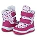CIOR Fantiny Toddler Winter Snow Boots for Boy and Girl Outdoor Waterproof with Fur Lined Little Kids U118WXZ011,Pink,25