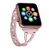 Apple Watch Band 42mm, Lwsengme Women & Adults Stainless Steel Bracelet with Metal Folding Clasp for Apple Watch Series 3/2/1