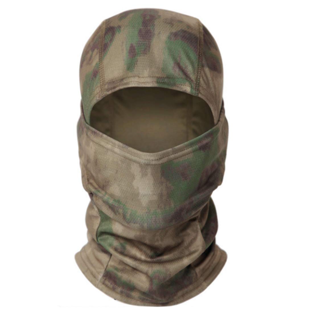 QMFIVE Balaclava Camo Ninja Hood Tactical Full Face Mask Head Wrap Face Neckerchief Men and Women Multi-purpose Outdoor Hiking Cycling Climbing (Ctype-ATFG)