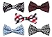 Bundle Monster Mens Tuxedo Solid Patterned Adjustable Neck Bowtie Bow Tie 5pc Assorted Lot Set - #8