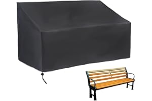 Typutomi Outdoor Bench Cover, 210D Waterproof 2-Seater Patio Seat Cover Lounge Deep Chair Cover Furniture Cover Loveseat Cover for Outside Garden Park Patio (Black, 53"D x 26"W x 35"H)